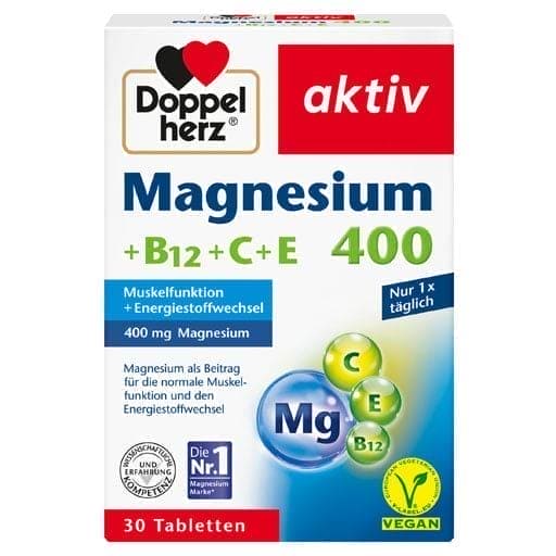 Magnesium 400+B12+C+E tablets - UKDorf