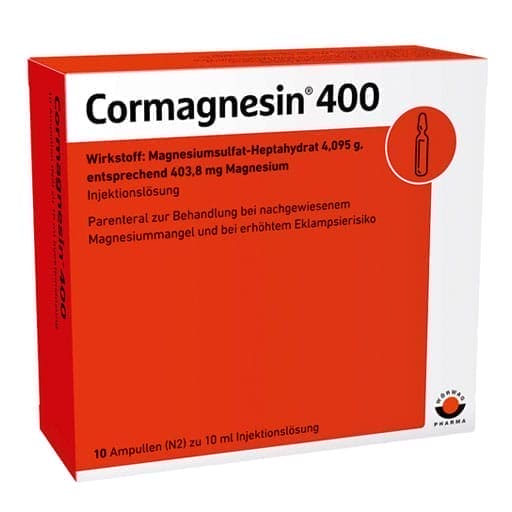 Magnesium sulfate heptahydrate, CORMAGNESIN 400 ampoules - UKDorf