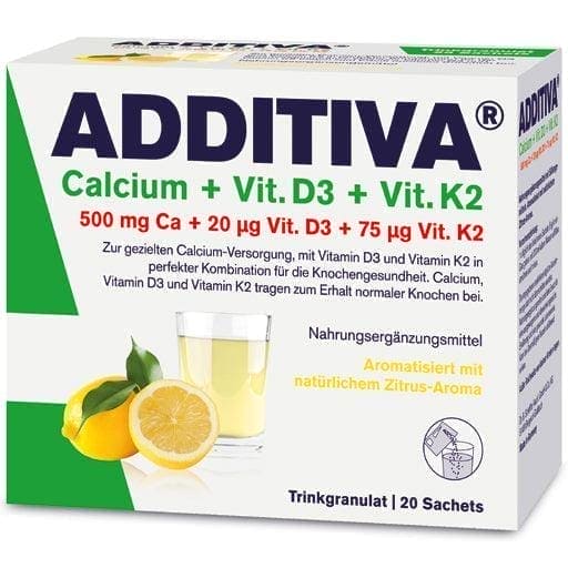 Menaquinone-7, calcium carbonate, ADDITIVA Calcium+D3+K2 Granules - UKDorf