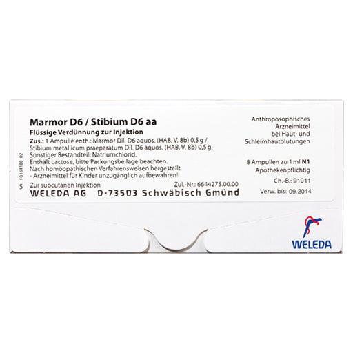 Menstrual disorders and nosebleeds, MARBLE D 6, Stibium D 6 aa ampoules - UKDorf