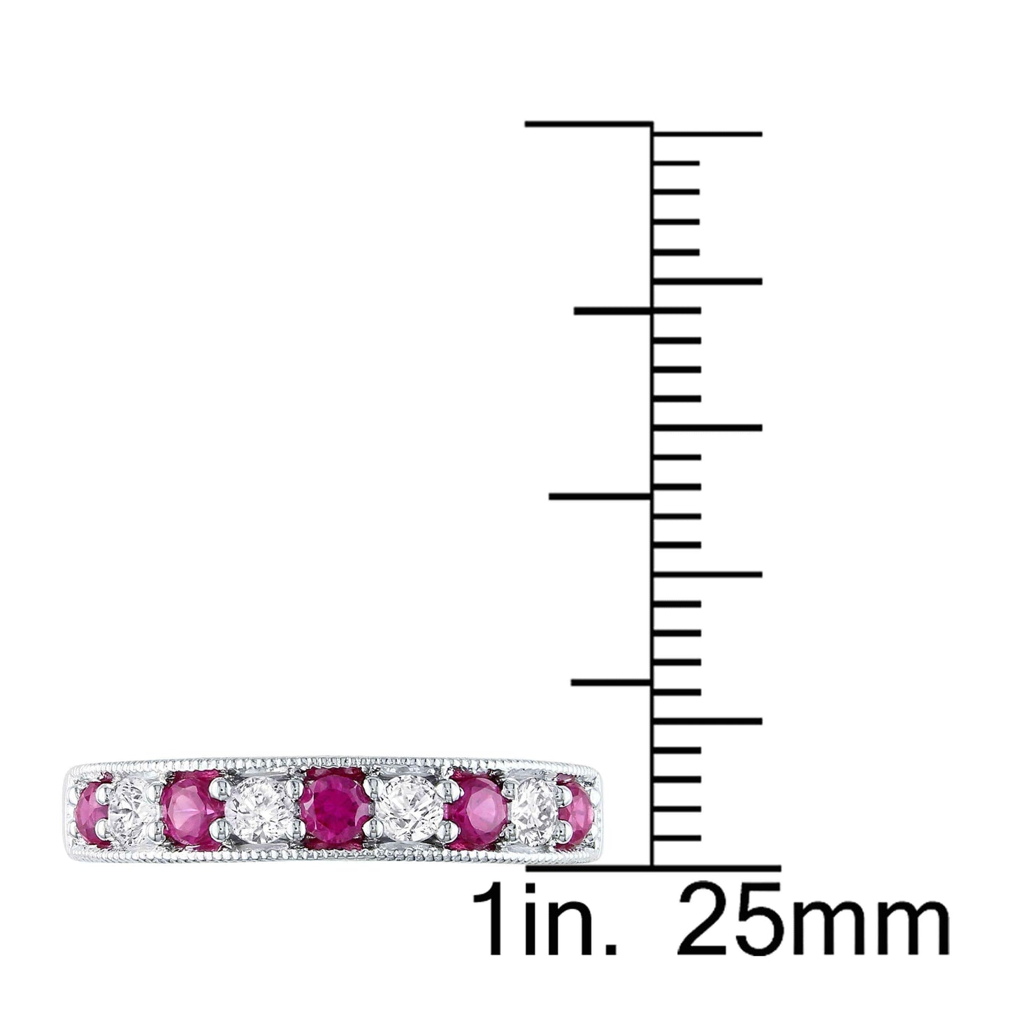 Miadora Sterling Silver White Sapphire and Gemstone Stackable Anniversary Ring UK