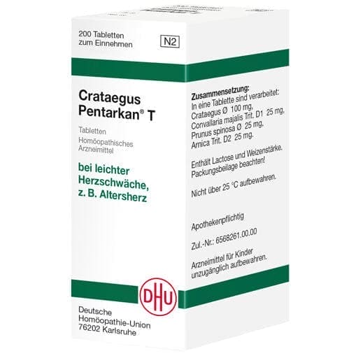 Mild heart failure and dysautomnia, old age and heart disease, CRATAEGUS PENTARKAN T tablets - UKDorf
