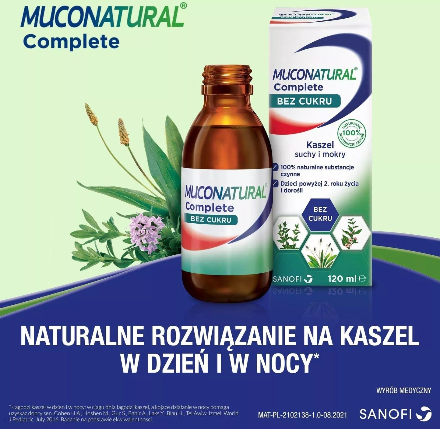 Muconatural Complete without sugar, vegetable glycerin, extract of thyme, marshmallow, plantain - UKDorf