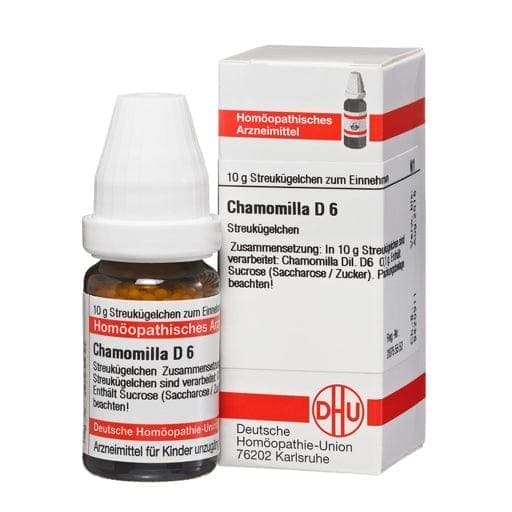 Muscle spasms, menstrual disorders, insomnia, ulcers, wounds, CHAMOMILLA D 6 globules - UKDorf