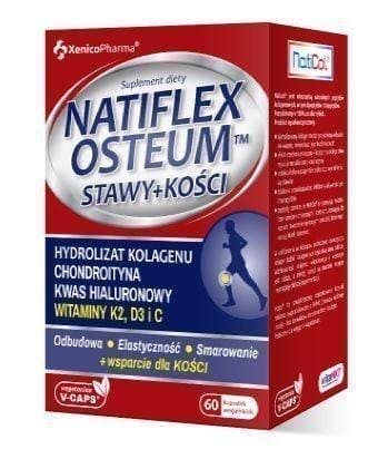 Natiflex Osteum, collagen, chondroitin sulfate, hyaluronic acid, vitamins: C, K2, D3 - UKDorf