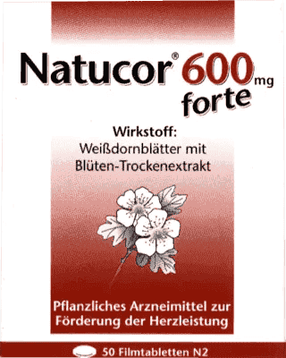 NATUCOR 600 mg forte, moderate heart failure, Hawthorn leaves with dry blossom extract - UKDorf