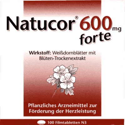 NATUCOR 600 mg forte, moderate heart failure, Hawthorn leaves with dry blossom extract - UKDorf