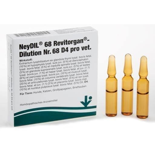 NEYDIL No. 68 Revitorgan Dil.D 4 per ampoule vet. 5X2 ml musculoskeletal system. UK