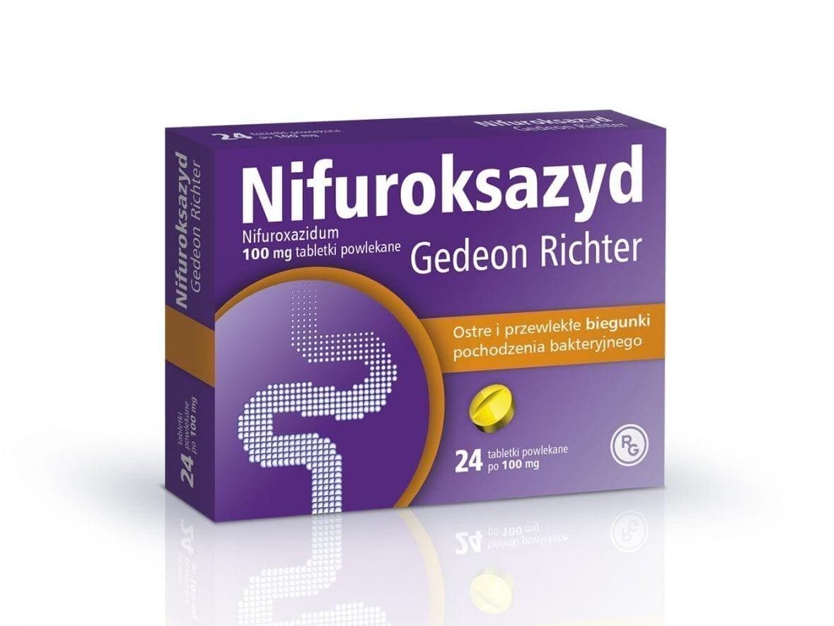 Nifuroxazide (NIFUROKSAZYD) Gedeon Richter 100 mg 24 - UKDorf