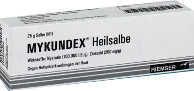 Nystatin, zinc oxide, intertrigo, interdigital mycoses, diaper dermatitis MYKUNDEX - UKDorf