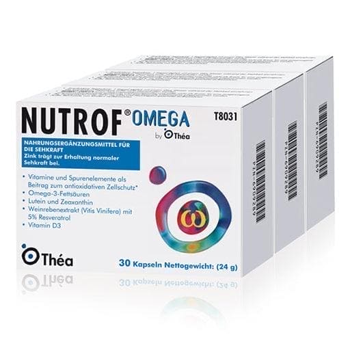 Omega 3 fatty acids, utein, zeaxanthin, resveratrol, vitamin D3, NUTROF Omega Capsules - UKDorf