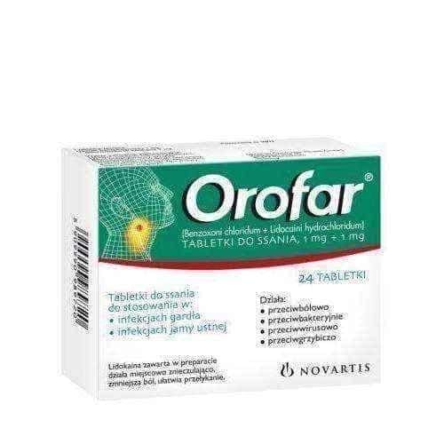 OROFAR x 24 lozenges, larynx sore UK