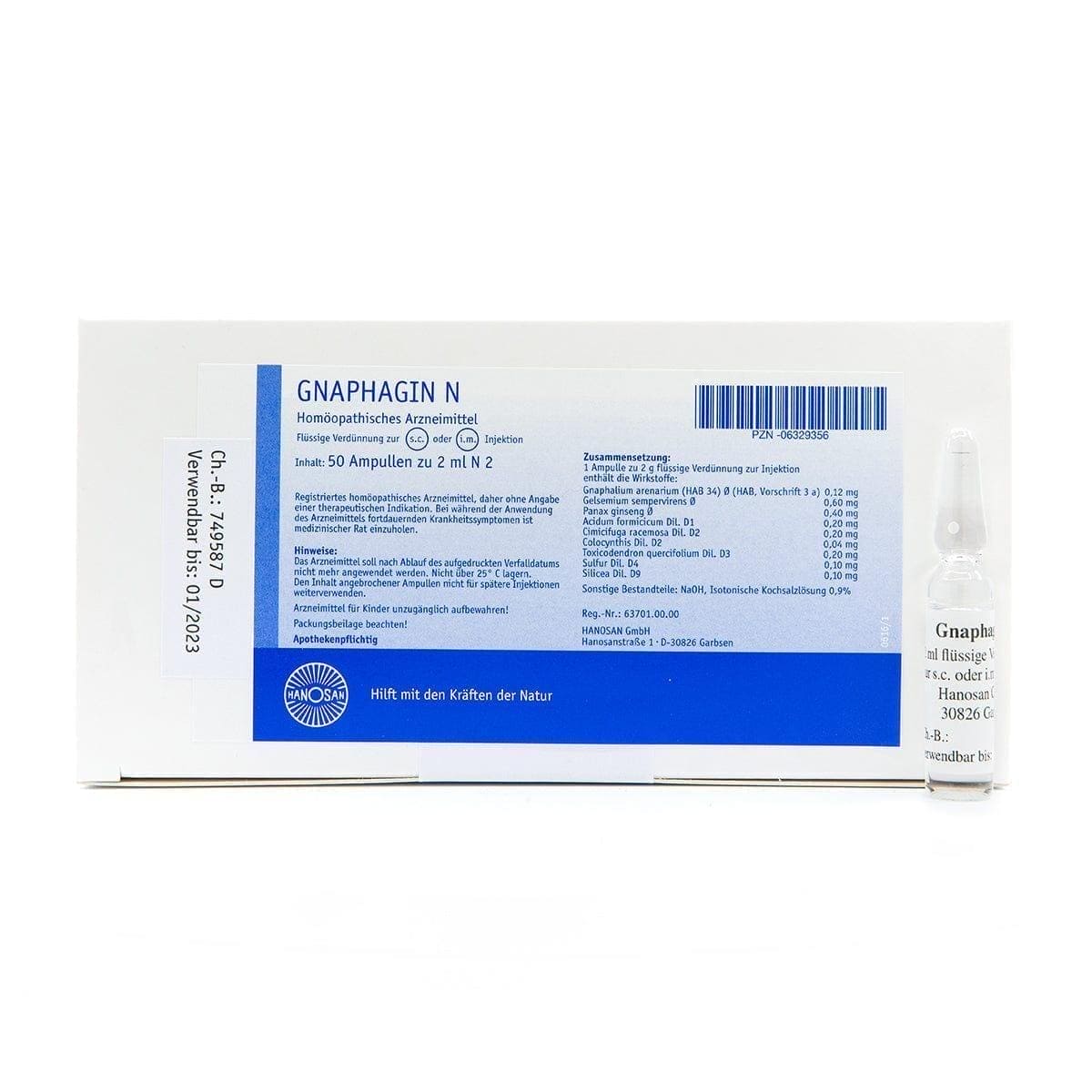 Panax ginseng, Gelsemium sempervirens, GNAPHAGIN N solution for injection - UKDorf