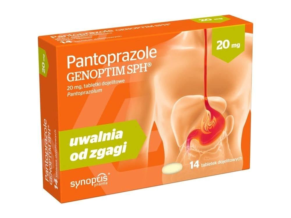 Pantoprazole Genoptim SPH 20mg 14 tablets - UKDorf