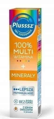Plusssz 100% Multivitamin + Minerals x 20 effervescent tablets UK