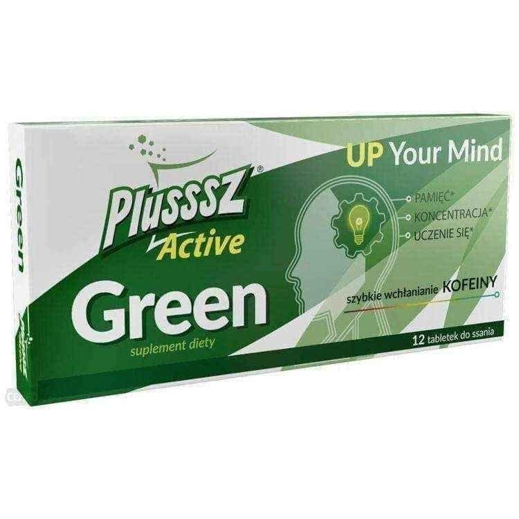 Plusssz Active Green x 12 lozenges, caffeine supplements UK