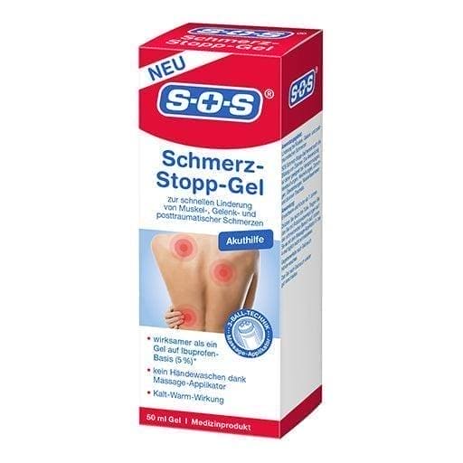 SOS PAIN Stop Gel, edema, Relief of muscle, joint, post-traumatic pain - UKDorf