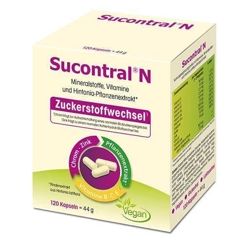 SUCONTRAL N capsules 120 pcs, chromium, zinc, vitamins, polyphenols UK