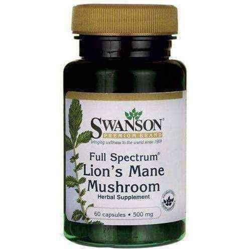 SWANSON Full Spectrum Lion's Mane mushroom (Hericium erinaceus) 500mg x 60 capsules