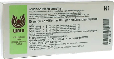 Treatment of rheumatism, cancer, ISCUCIN salicis potency series I ampoules - UKDorf