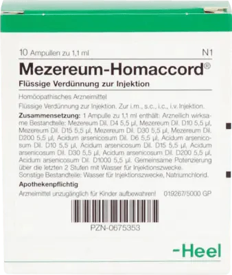 Vesicular eczema; herpes zoster; pruritus, MEZEREUM HOMACCORD ampoules - UKDorf