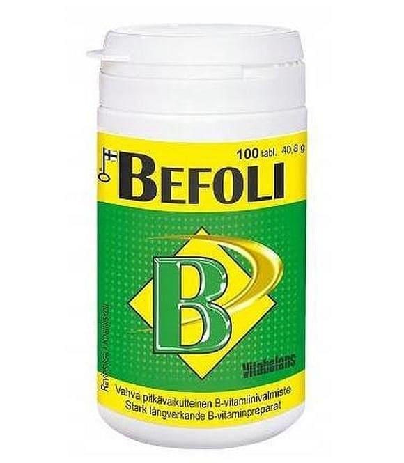 Vitamin B1, B2, B3, B5, B6, B12, biotin, Befoli 100 tablets - UKDorf