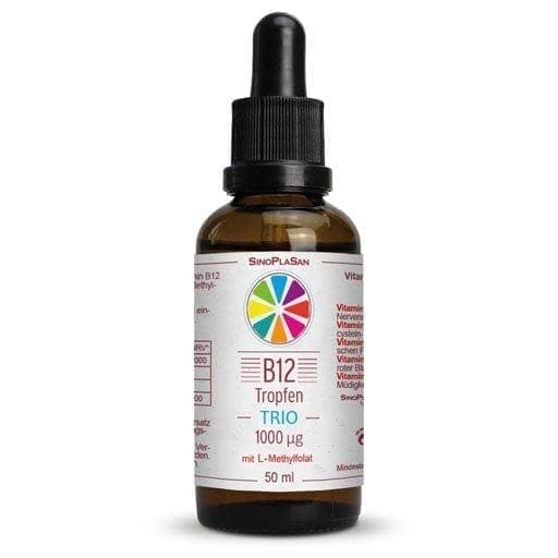 Vitamin B12 TRIO 1000 µg, 5-MTHF drops, reduce tiredness and fatigue - UKDorf