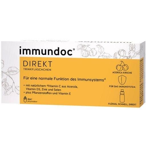 Vitamin C from acerola, vitamin D3, E, zinc, selenium, IMMUNDOC direct drinking bottles - UKDorf