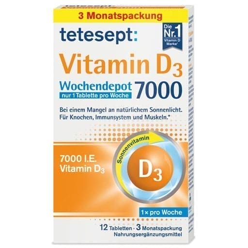 Vitamin D3 7,000 weekly depot film tablets - UKDorf