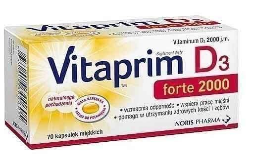 Vitaprim D3 Forte 2000 x 70 soft capsules UK
