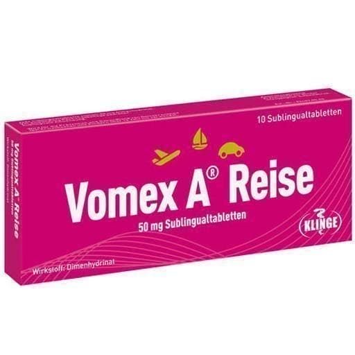 VOMEX A travel (REISE) 50 mg sublingual tablets 10 pc Dimenhydrinate UK
