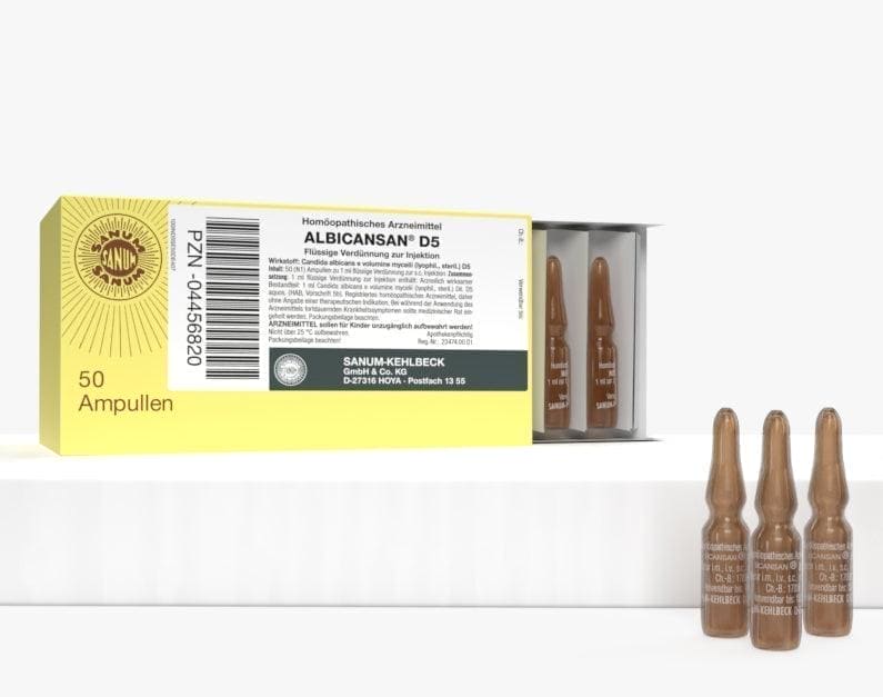 Yeast infection, Candida albicans, ALBICANSAN D 5 ampoules - UKDorf