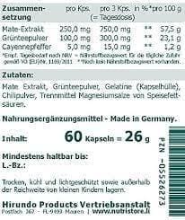 Yerba mate extract, Ilex paraguariensis, green tea powder, chili powder - UKDorf