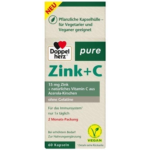 Zinc, vitamin C pure capsules, Acerola Fruit Extract, zinc bisglycinate - UKDorf