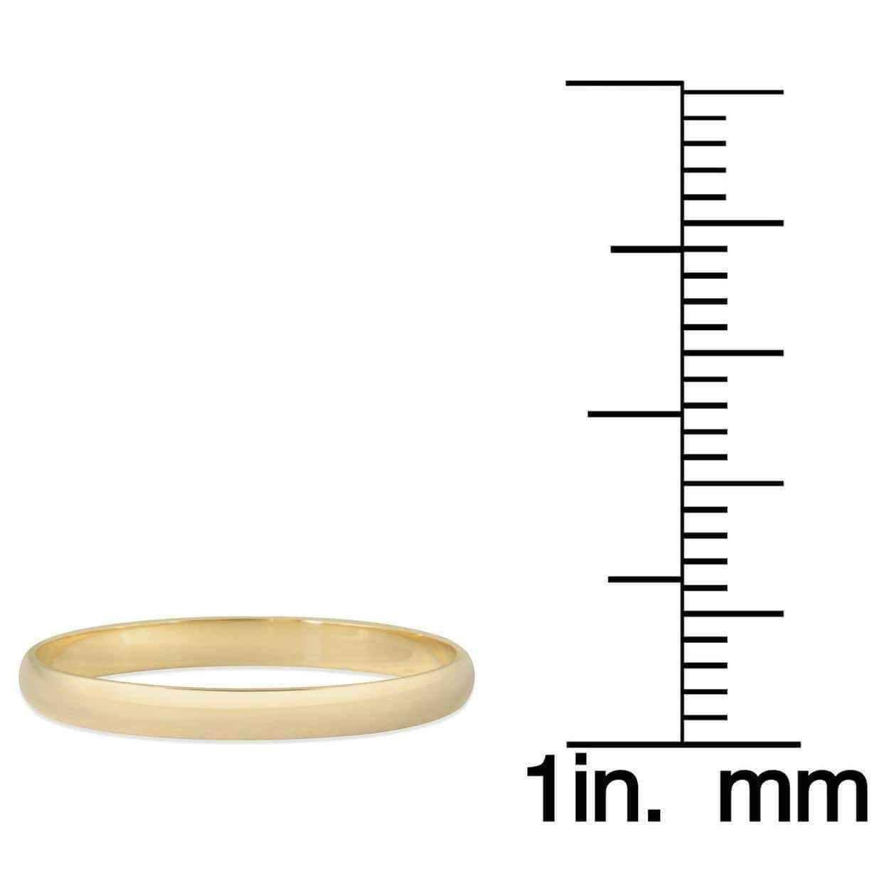 10k Yellow Gold Domed Wedding Band UK