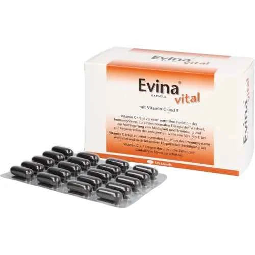 Vitamin C (L-ascorbic acid),Vitamin E (D-alpha-tocopherol) EVINA vital capsules
