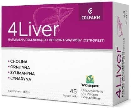 4Liver, Choline bitartrate, L-ornithine L-aspartate, milk thistle, artichoke extract - UKDorf 