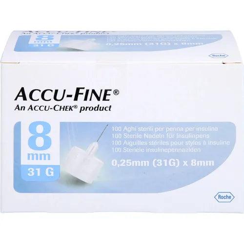 ACCU FINE sterile needles for insulin pens 8 mm 31 G - UKDorf 