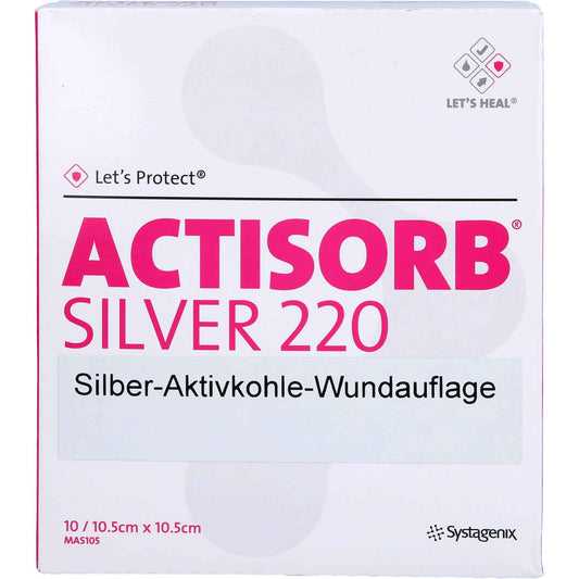 ACTISORB 220 Silver 10.5x10.5 cm sterile compresses