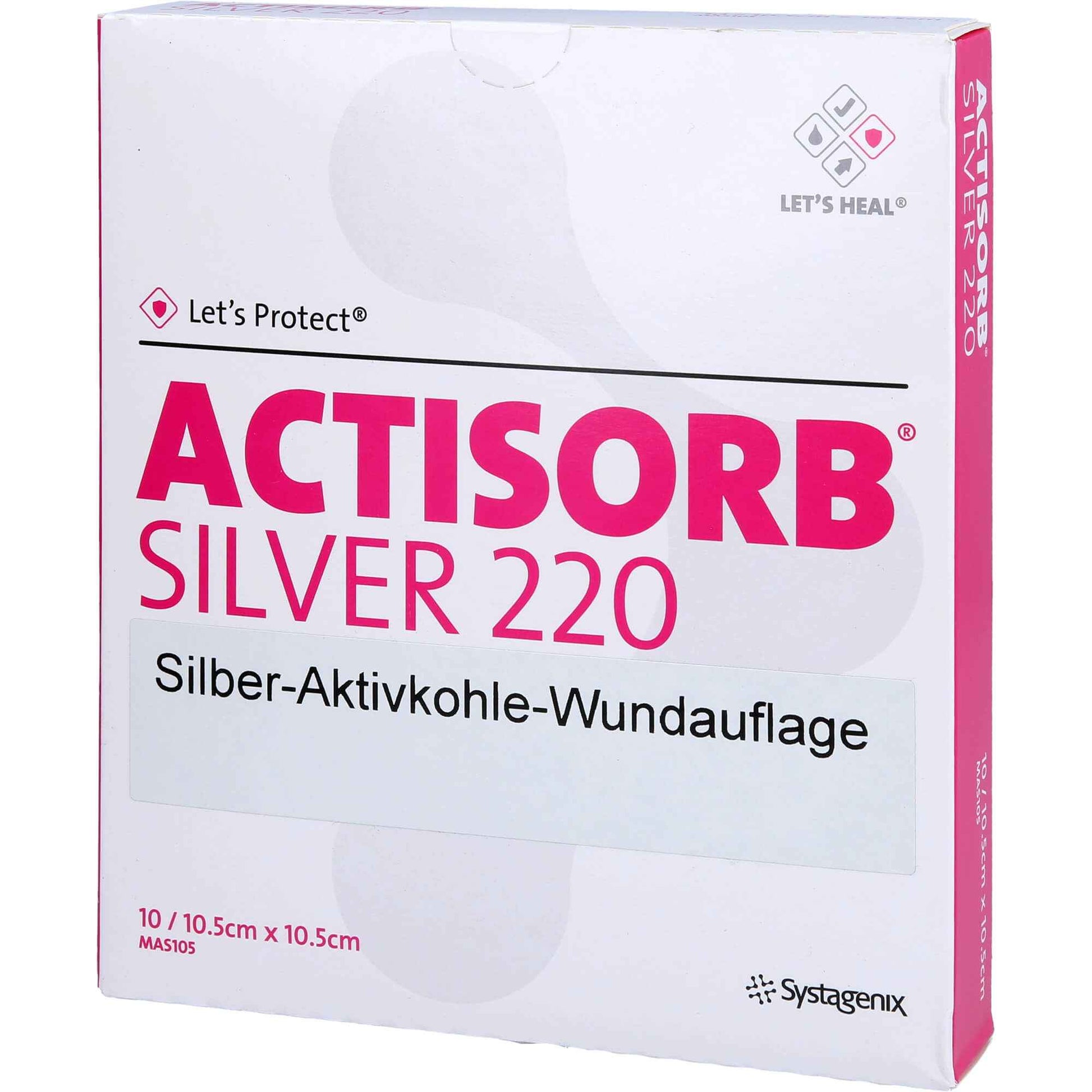 ACTISORB 220 Silver 10.5x10.5 cm sterile compresses