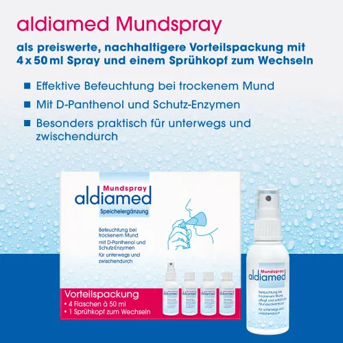 ALDIAMED Oral Spray for Saliva Supplementation, Value Pack 4 x 50 ml