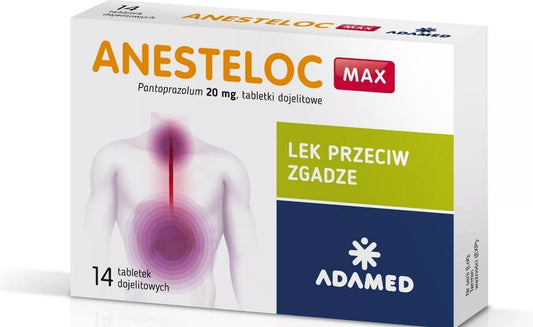 ANESTELOC Max, treatment of reflux,  regurgitation, heartburn
