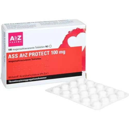 ASS AbZ PROTECT 100 mg gastric juice resistant tablet. 100 pieces