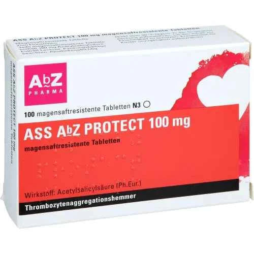 ASS AbZ PROTECT 100 mg gastric juice resistant tablet. 100 pieces