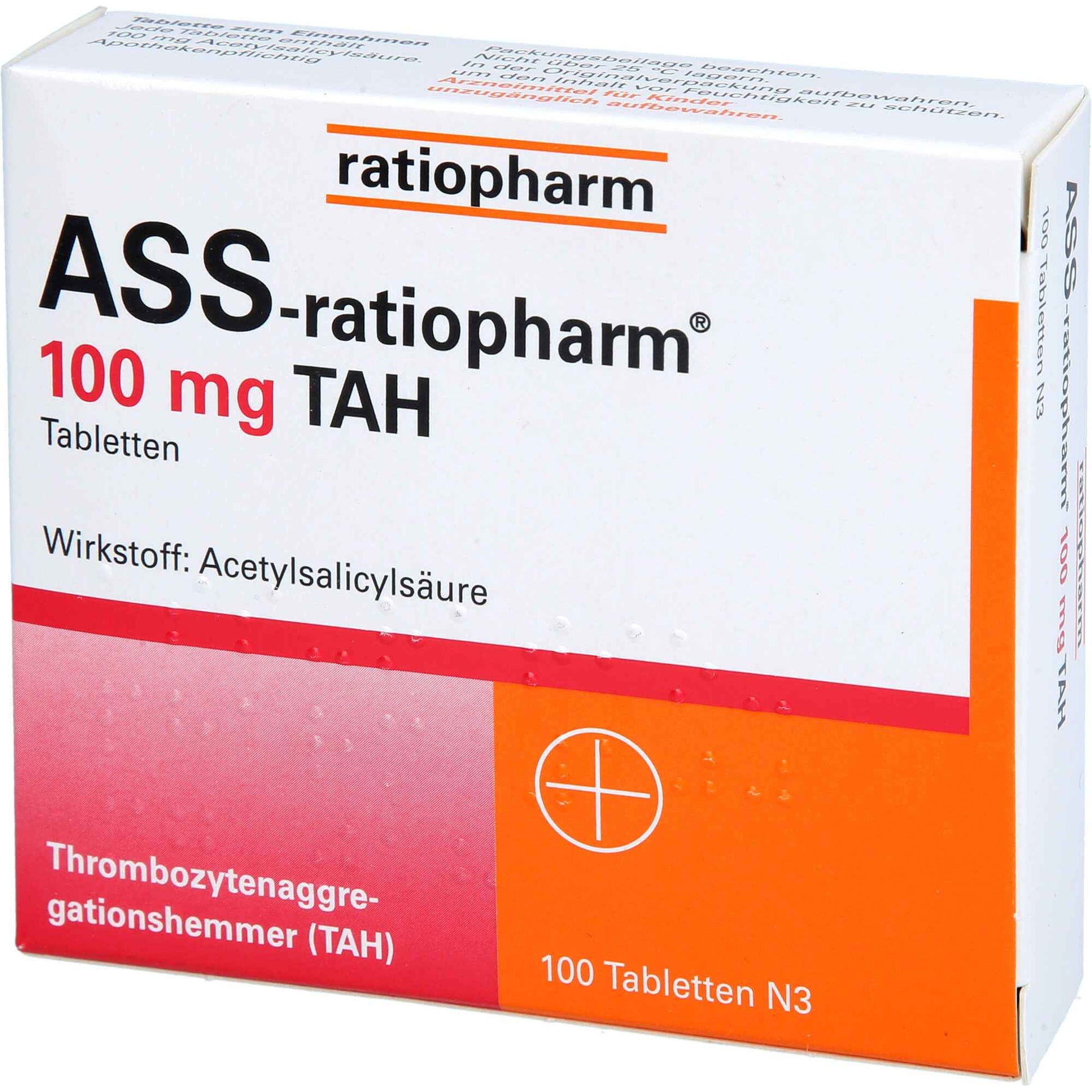 ASS ratiopharm 100 mg TAH tablets