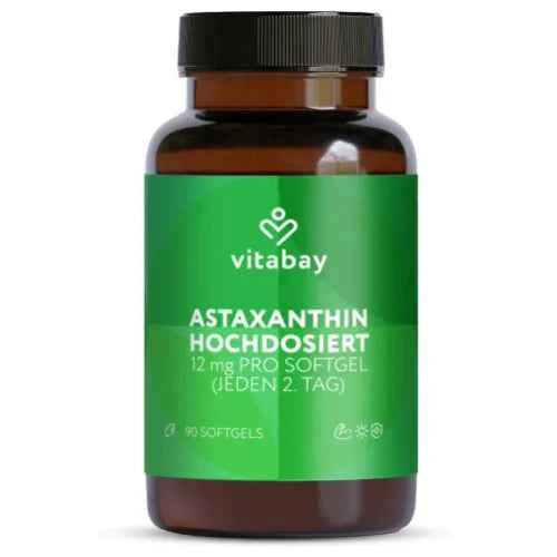 ASTAXANTHIN 12 mg Softgel Capsules Microalgae Vegan 90 Capsules