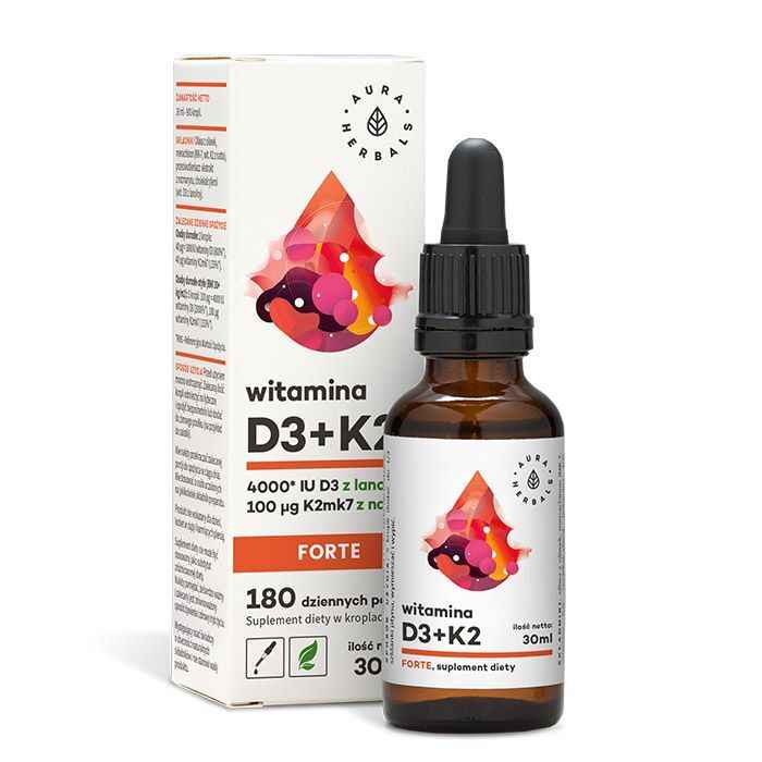 AURA HERBALS Vitamin D3 4000 IU + K2 Forte drops 30 ml
