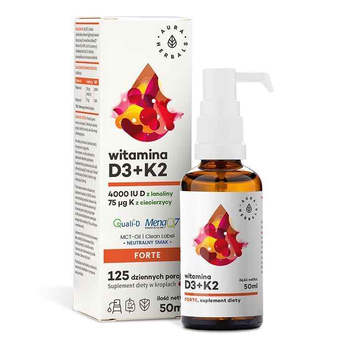 AURA HERBALS Vitamin D3 4000 IU + K2 MCT 50 ml