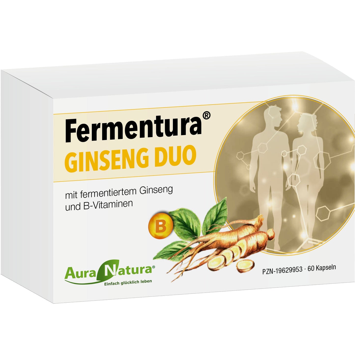 AURANATURA Fermentura Ginseng Duo Capsules 60 Count Vegan Gluten‑Free