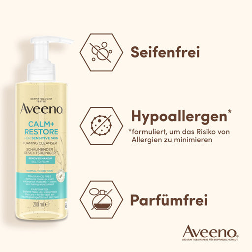 AVEENO Calm+ Restore Foaming Facial Cleanser 200 ml